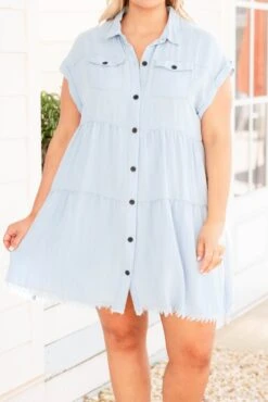 First Date Passion Dress, Light Denim -Deals Swish Tex Store FirstDatePassionDress LightDenim 9982