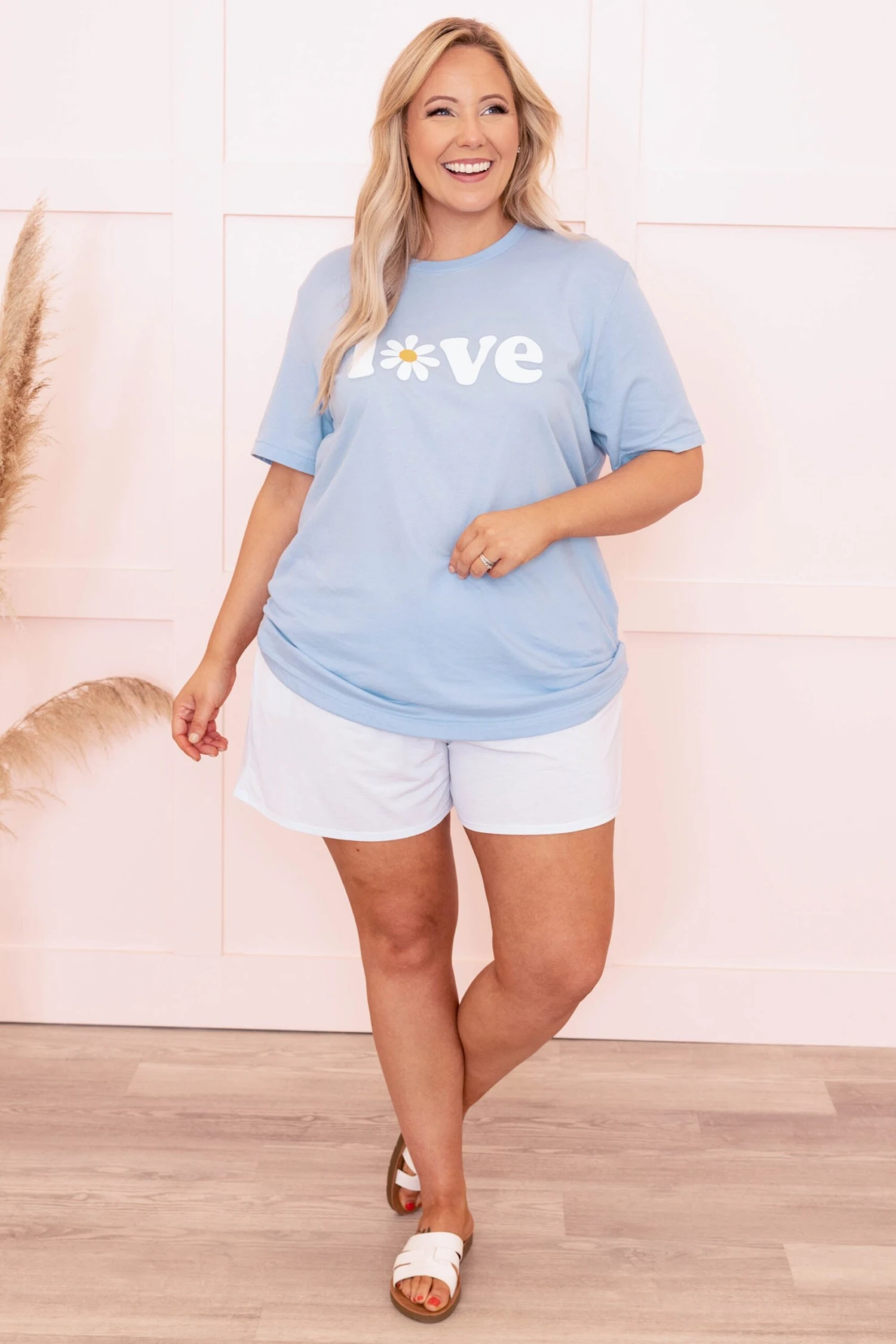 Flower Love Tee, Baby Blue 5 Flower Love Tee, Baby Blue - Image 3