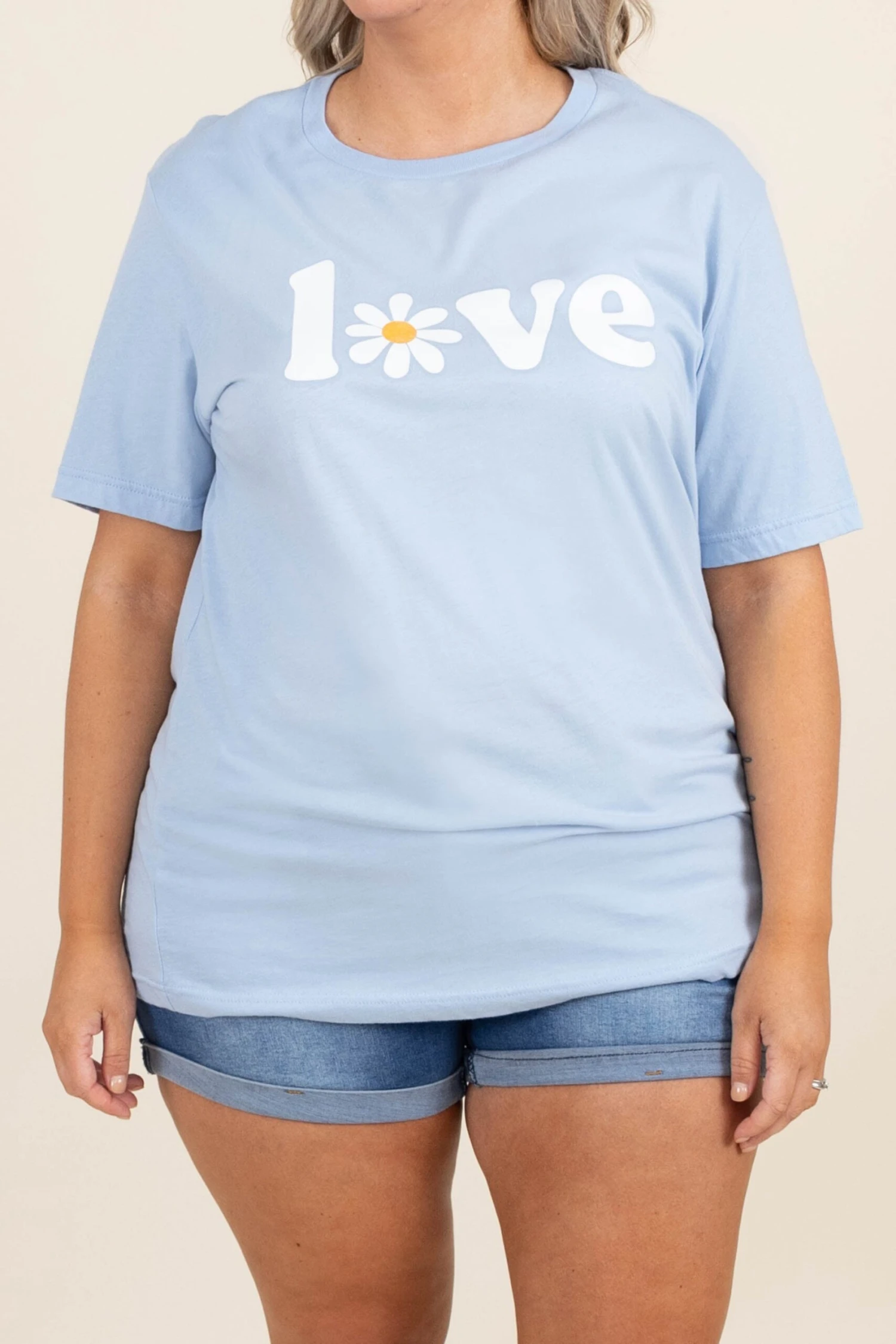 Flower Love Tee, Baby Blue 6 Flower Love Tee, Baby Blue - Image 4