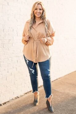 For The Weekend Blouse, Coffee -Deals Swish Tex Store ForTheWeekendBlouse Coffee 9995