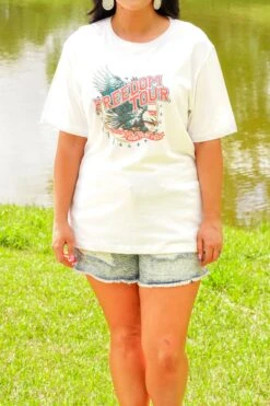 Freedom Tour Tee, White -Deals Swish Tex Store FreedomTourTee White 2