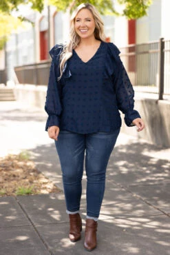 Fresh Outlook Top, Navy -Deals Swish Tex Store FreshOutlookTop Navy