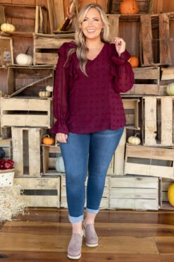 Fresh Outlook Top, Wine -Deals Swish Tex Store FreshOutlookTop Wine 2