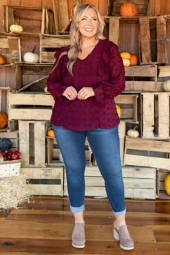 Fresh Outlook Top, Wine -Deals Swish Tex Store FreshOutlookTop Wine 3