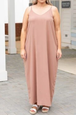 From Day To Night Dress, Rose Taupe -Deals Swish Tex Store FromDayToNightDress RoseTaupe