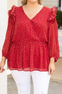 Fun In The Air Tonight Blouse, Red -Deals Swish Tex Store FunInTheAirTonightBlouse Red 9757