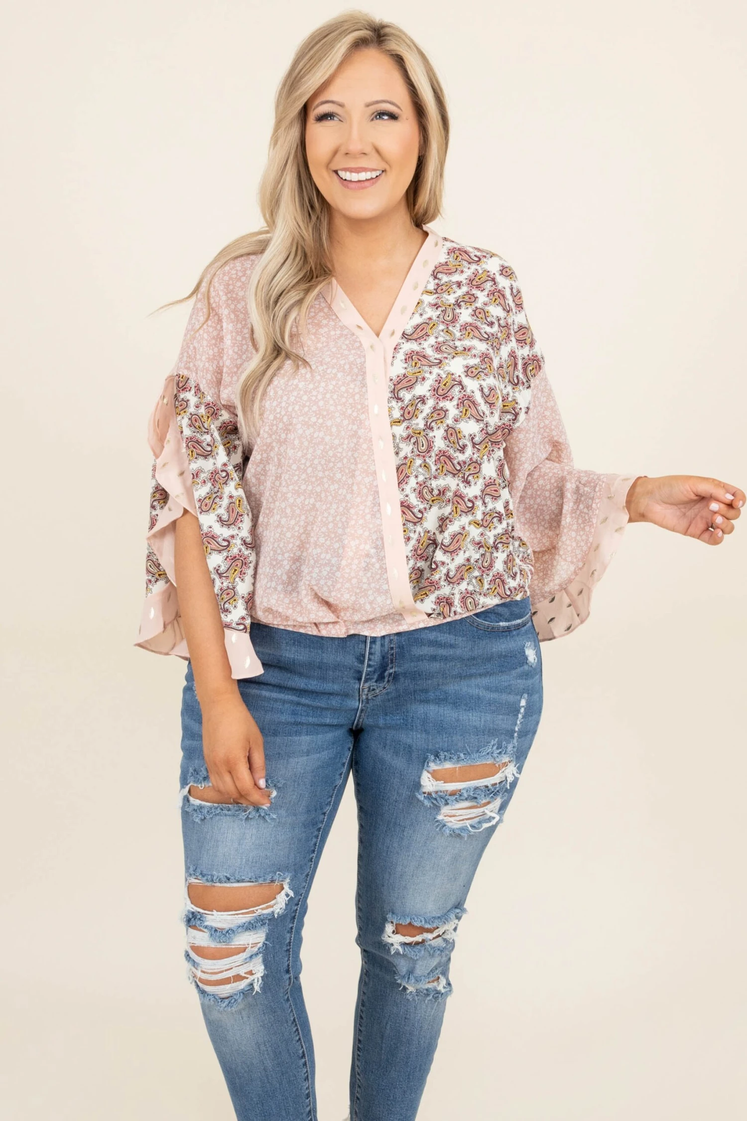 Go Wild Top, Blush Mix 3 Go Wild Top, Blush Mix