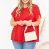 Graceful Simplicity Top, Red -Deals Swish Tex Store GracefulSimplicityTop Red 3185