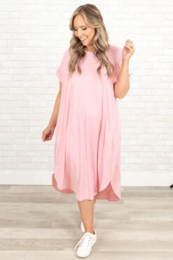 Here We Go Again Dress, Pink -Deals Swish Tex Store HereWeGoAgainDress Pink 0246