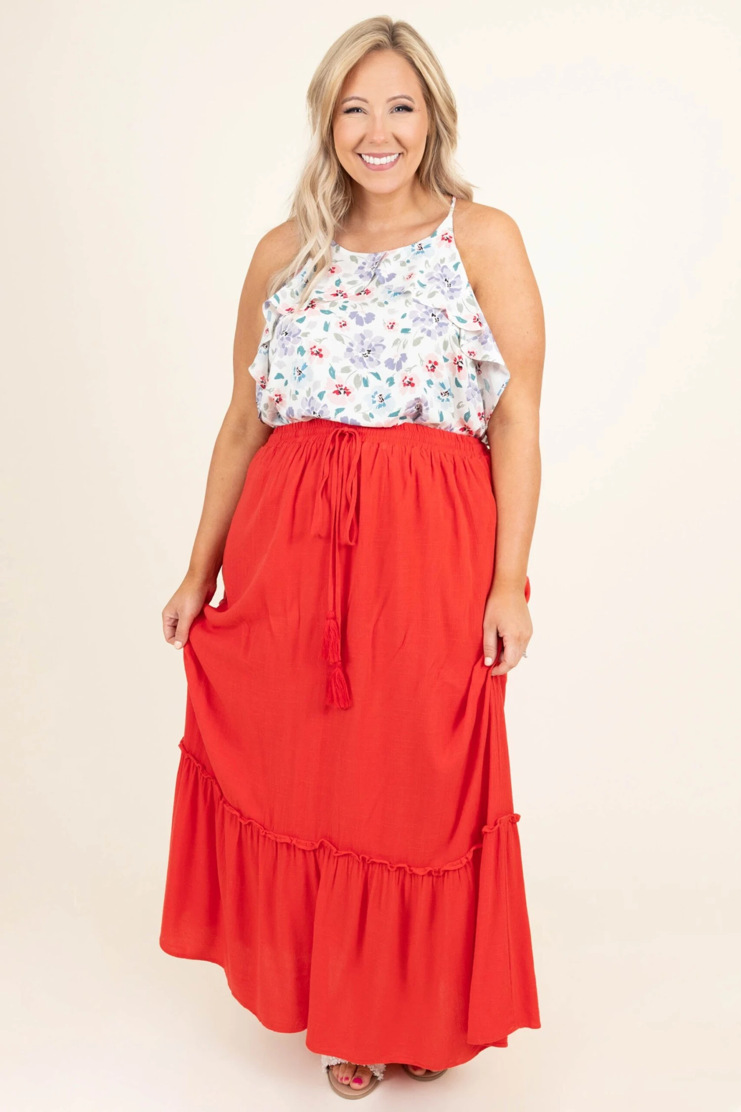 Hidden Paradise Skirt, Red 4 Hidden Paradise Skirt, Red - Image 2