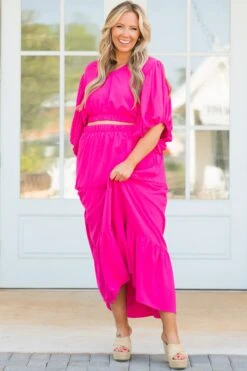 Inspired By Life Maxi Skirt, Hot Pink -Deals Swish Tex Store InspiredByLifeSkirt HotPink 1 2