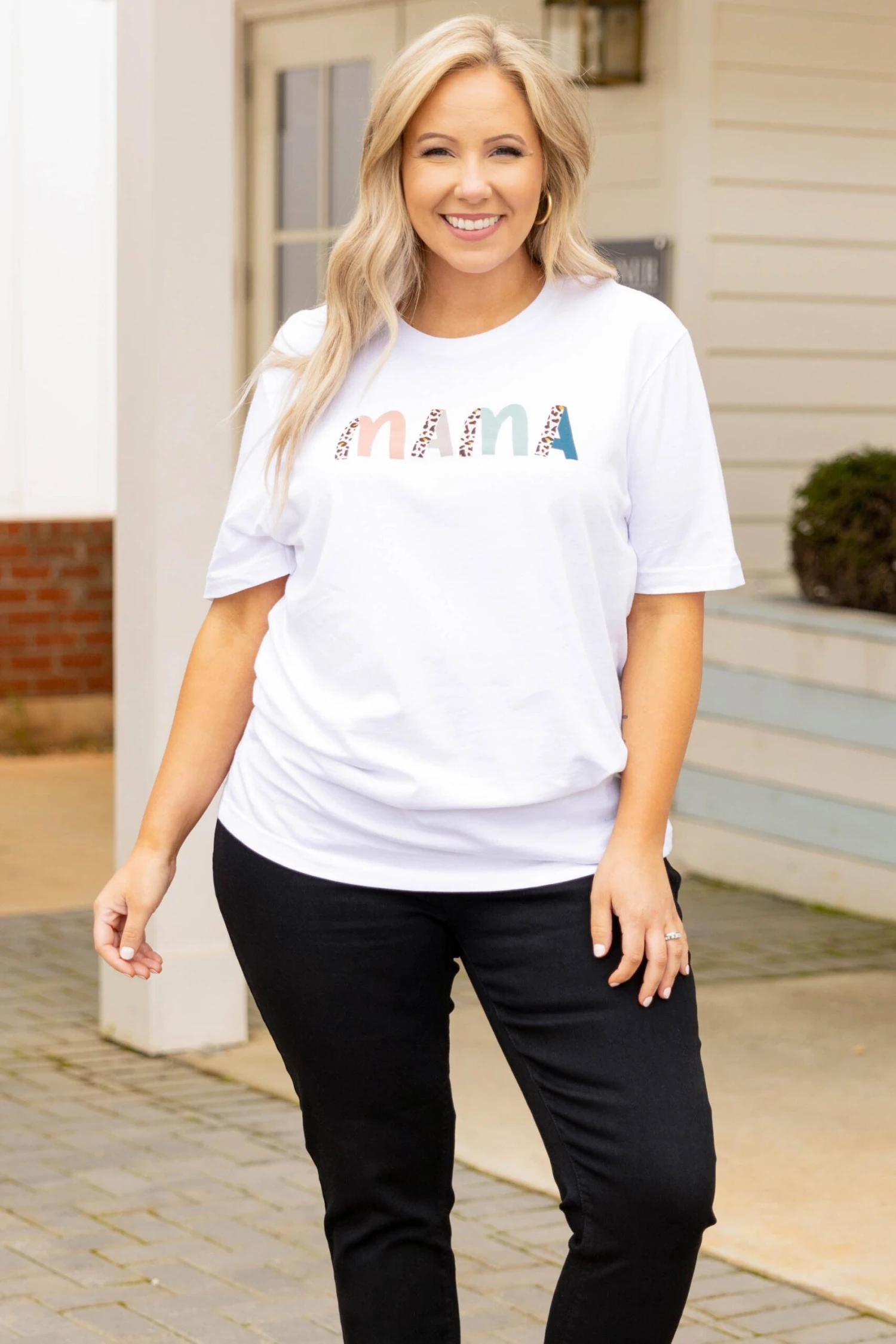 Leopard Mama Tee, White 3 Leopard Mama Tee, White