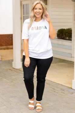 Leopard Mama Tee, White 10 Leopard Mama Tee, White -Deals Swish Tex Store LeopardMamaTee White 9194