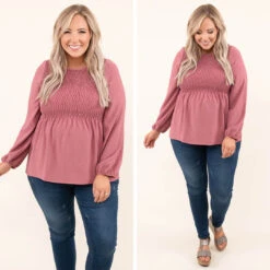 Live A Little, Love A Lot Blouse, Mullberry -Deals Swish Tex Store LiveALittle LoveALotBlouse Mulberry