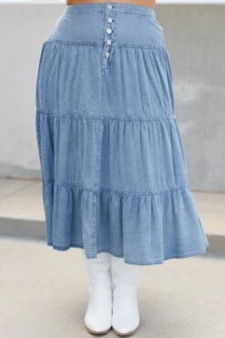 Living On My Mind Skirt, Blue -Deals Swish Tex Store LivingOnMyMindSkirt Blue 3