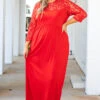 Looking Elegant Maxi Dress, Red -Deals Swish Tex Store LookingElegantMaxiDress Red 3