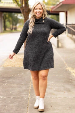 Lose My Breath Dress, Heather Black -Deals Swish Tex Store LoseMyBreathDress HeatherBlack 9405