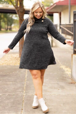 Lose My Breath Dress, Heather Black -Deals Swish Tex Store LoseMyBreathDress HeatherBlack 9407