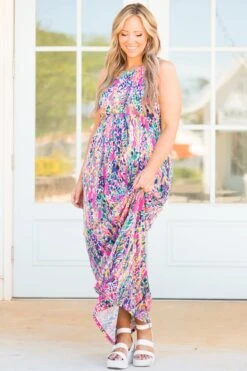Love On The Weekend Maxi Dress, Fuchsia -Deals Swish Tex Store LoveOnTheWeekendMaxiDress Fuchsia 5