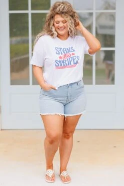 Love The Stars And Stripes Tee, White -Deals Swish Tex Store LoveTheStarsAndStripesTee White 5