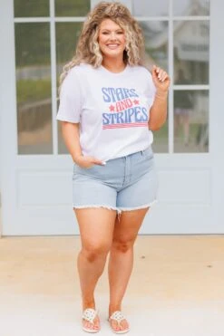 Love The Stars And Stripes Tee, White -Deals Swish Tex Store LoveTheStarsAndStripesTee White 6