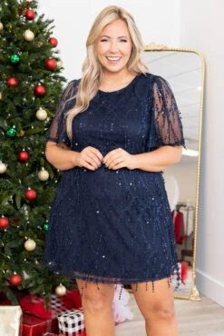 Make You Feel My Love Dress, Navy