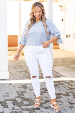 Morning Dew Top, Misty Blue -Deals Swish Tex Store MorningDewTop MistyBlue 8909