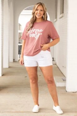 My Sanctuary Tee, Mauve -Deals Swish Tex Store MySanctuaryTee Mauve 5