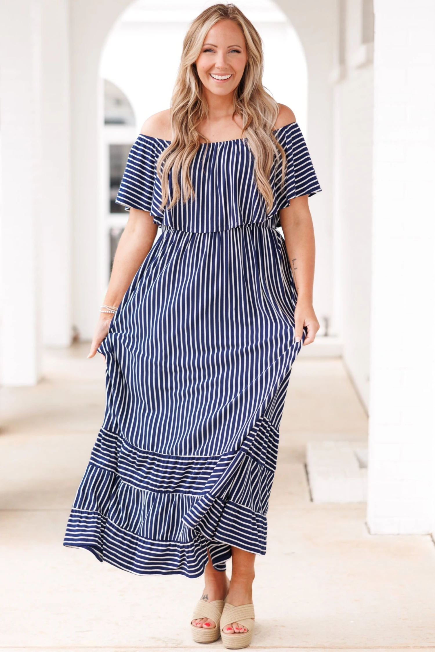 Not An Illusion Maxi Dress, Navy-Ivory 3 Not An Illusion Maxi Dress, Navy-Ivory