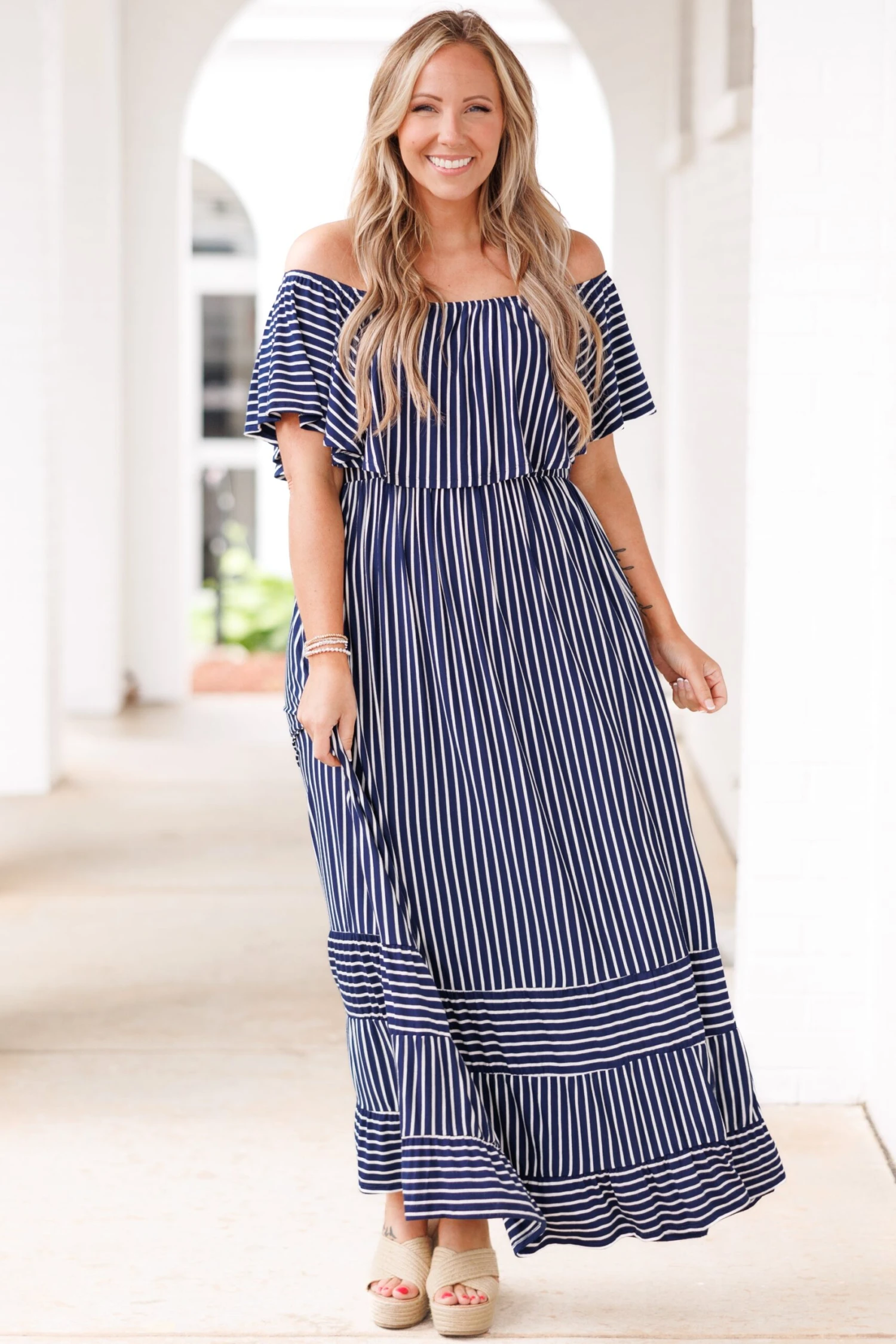 Not An Illusion Maxi Dress, Navy-Ivory 4 Not An Illusion Maxi Dress, Navy-Ivory - Image 2