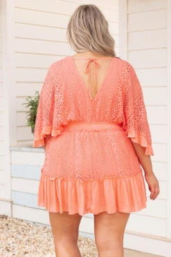 Not Your Intentions Romper, Coral 12 Not Your Intentions Romper, Coral -Deals Swish Tex Store NotYourIntentionsDress Coral 9623