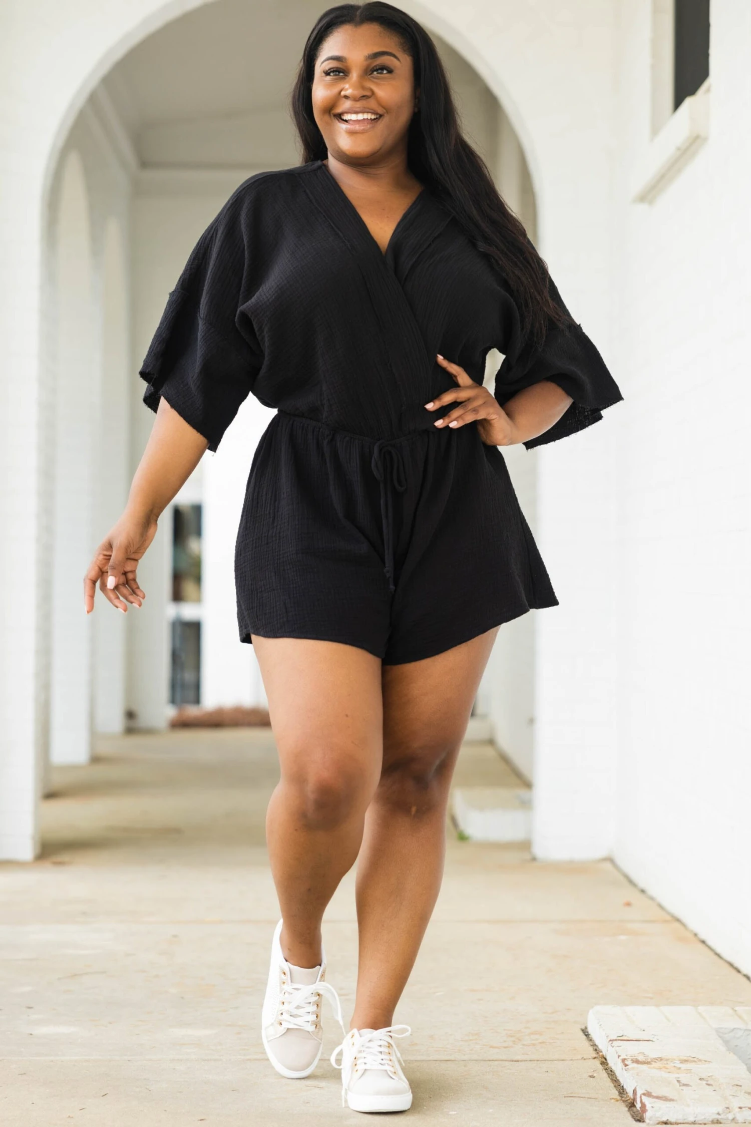 Off The Clock Romper, Black 4 Off The Clock Romper, Black - Image 2