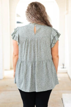 Open To Suggestions Top, Sage -Deals Swish Tex Store OpenToSuggestionsTop Sage 9621