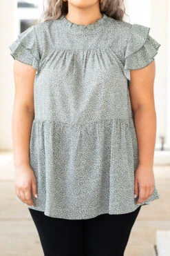 Open To Suggestions Top, Sage -Deals Swish Tex Store OpenToSuggestionsTop Sage 9622