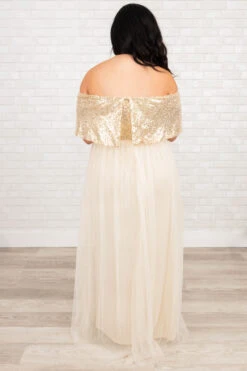 Posh Outlook Maxi Dress, Gold -Deals Swish Tex Store PoshOutlookMaxiDress Gold 3