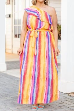 Queen Of Stripes Dress, Multi -Deals Swish Tex Store QueenOfStripesDress Multi 9438