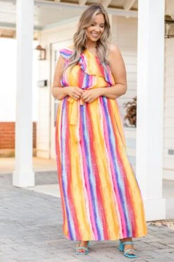 Queen Of Stripes Dress, Multi -Deals Swish Tex Store QueenOfStripesDress Multi 9440