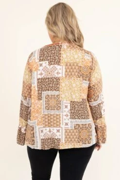 Quilted Together Top, Mocha Rust -Deals Swish Tex Store QuiltedTogetherTop MochaRust 5536