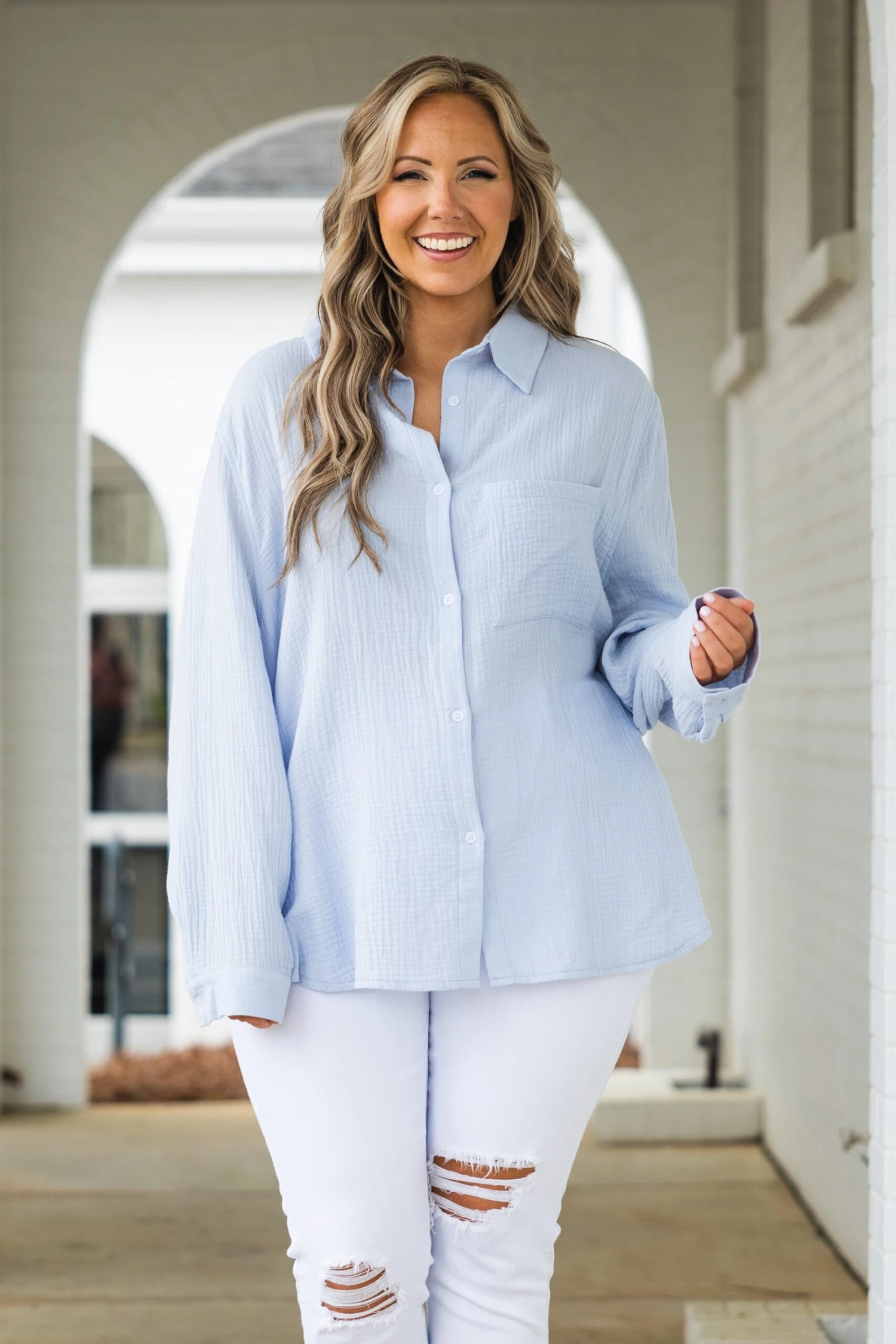 Rays Of Sun Top, Blue 3 Rays Of Sun Top, Blue