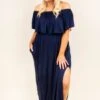 By The Boardwalk Maxi Dress, Navy -Deals Swish Tex Store SOL 6299