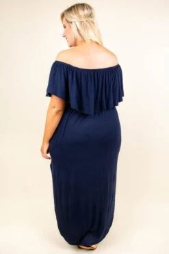 By The Boardwalk Maxi Dress, Navy -Deals Swish Tex Store SOL 6301