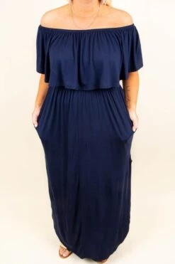 By The Boardwalk Maxi Dress, Navy -Deals Swish Tex Store SOL 6302 Edit