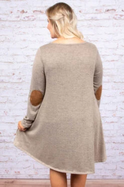 Not A Moment Too Soon Dress, Taupe -Deals Swish Tex Store SOL 9393