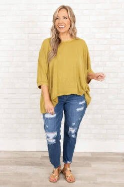 Seeking Memories Top, Olive Vintage -Deals Swish Tex Store SeekingMemoriesTop OliveVintage 0044