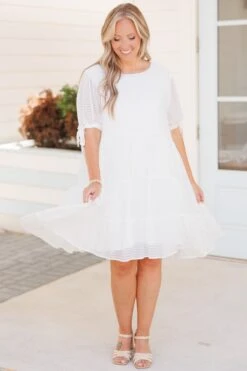 Sense Of Belonging Dress, Off White -Deals Swish Tex Store SenseOfBelongingDress OffWhite 4