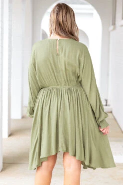 Smocked And Loaded Dress, Olive -Deals Swish Tex Store SmockedAndLoadedDress Olive 1840