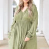 Smocked And Loaded Dress, Olive