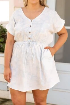 Something Kinda Funny Dress, Light Denim -Deals Swish Tex Store SomethingKindaFunnyDress LightDenim 3360