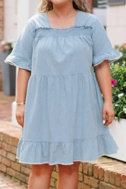 Spill The Secrets Dress, Denim -Deals Swish Tex Store SpillTheSecretsDress Denim 2