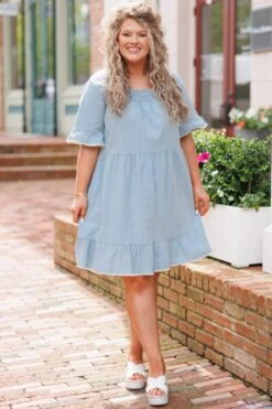 Spill The Secrets Dress, Denim -Deals Swish Tex Store SpillTheSecretsDress Denim 5
